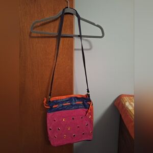 Vittorio Perini Vintage Leather Multicolor Bejeweled Bucket Purse